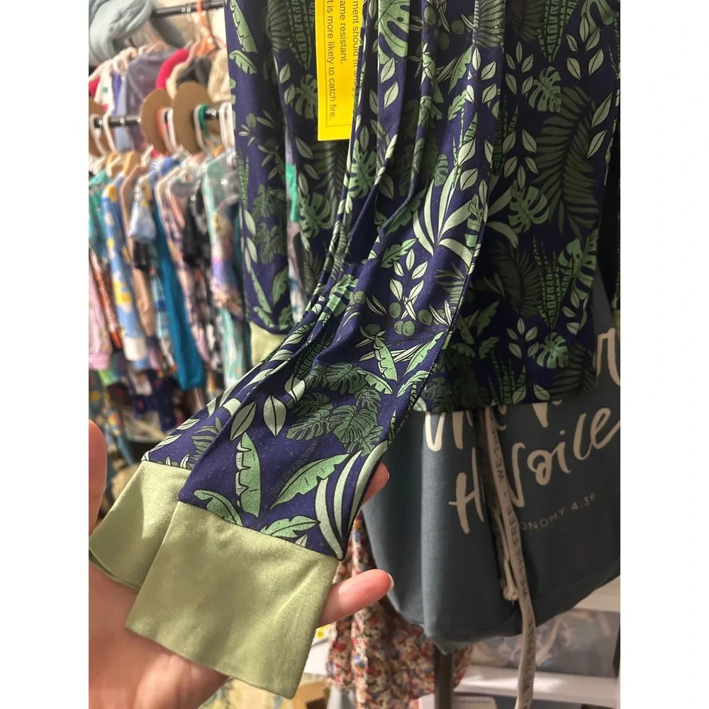 Sleepy Little Lyons Bamboo Toddler Pajamas 3T Tropical Leaf Unisex NEW